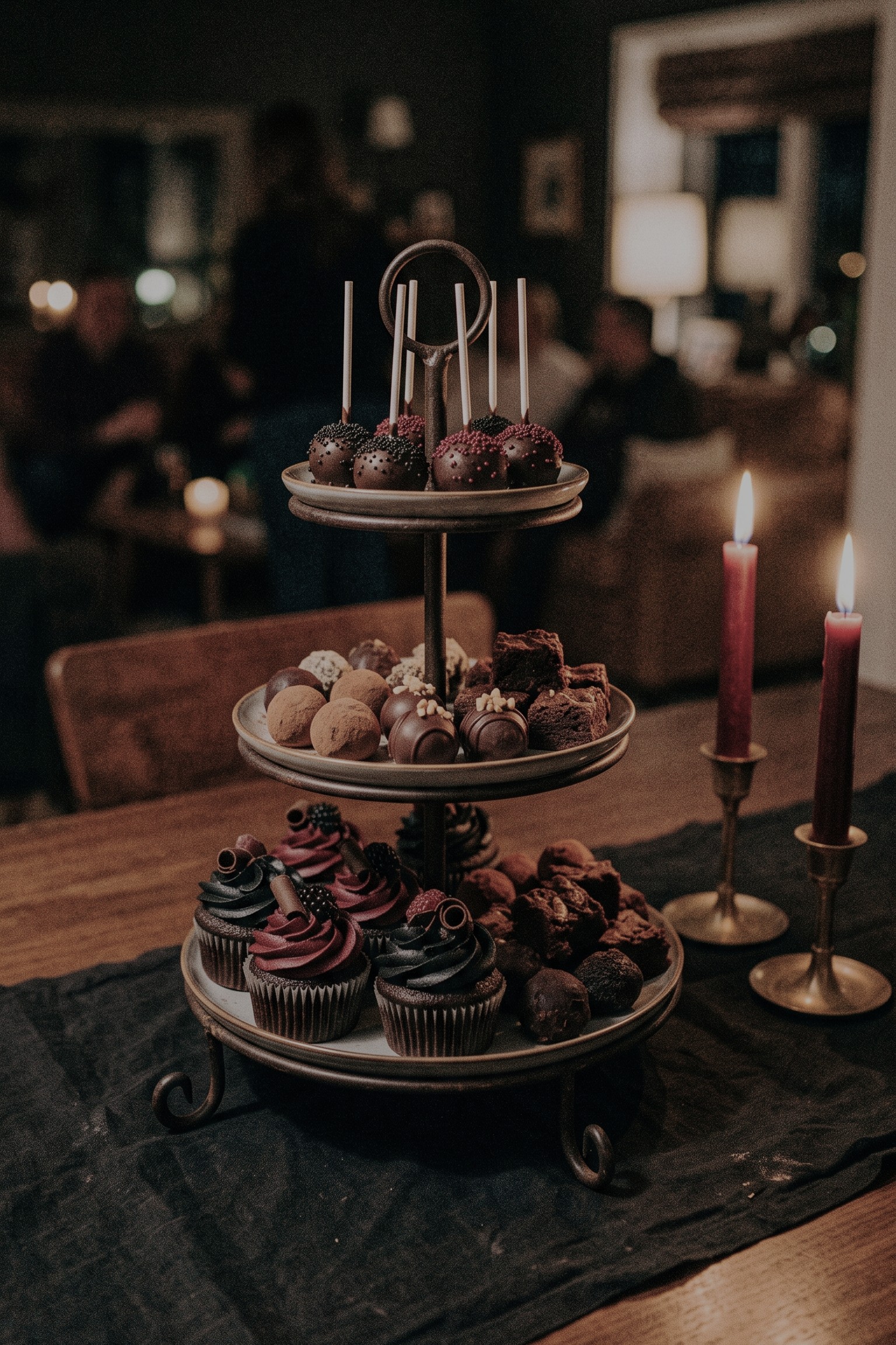 The Candlelit Tiered Dessert Stand